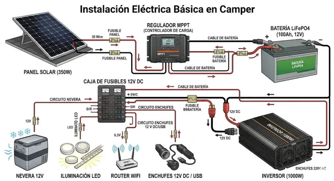 Cálculo de batería para furgoneta camper paso a paso
