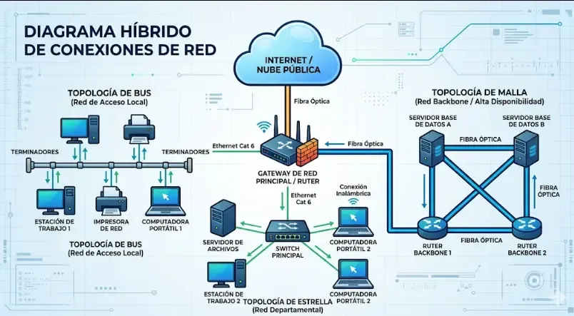 Diagrama de conexiones del sistema híbrido (esquema)