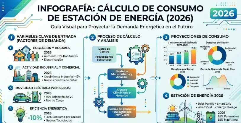 Infografía paso a paso de cómo calcular el consumo diario en Wh para elegir una estación de energía portátil