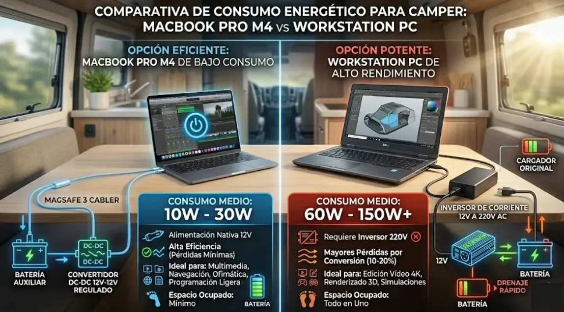 MacBook Pro M4 para trabajar en camper