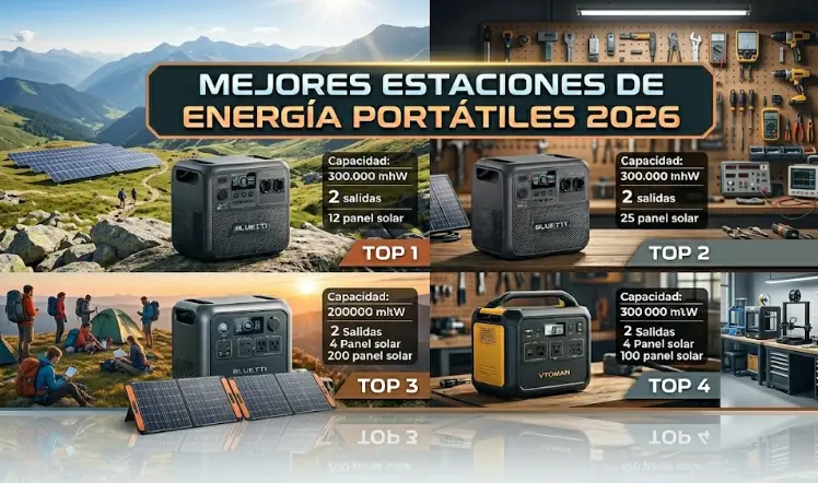 Mejores Estaciones de Energía Portátiles 2026: Top 3, Comparativa y Guía de Compra