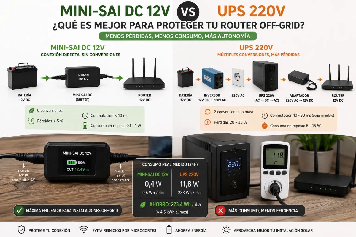 Off Grid 12v Router Evitar reinicios del router en off-grid: mini-SAI DC 12V vs UPS 220V