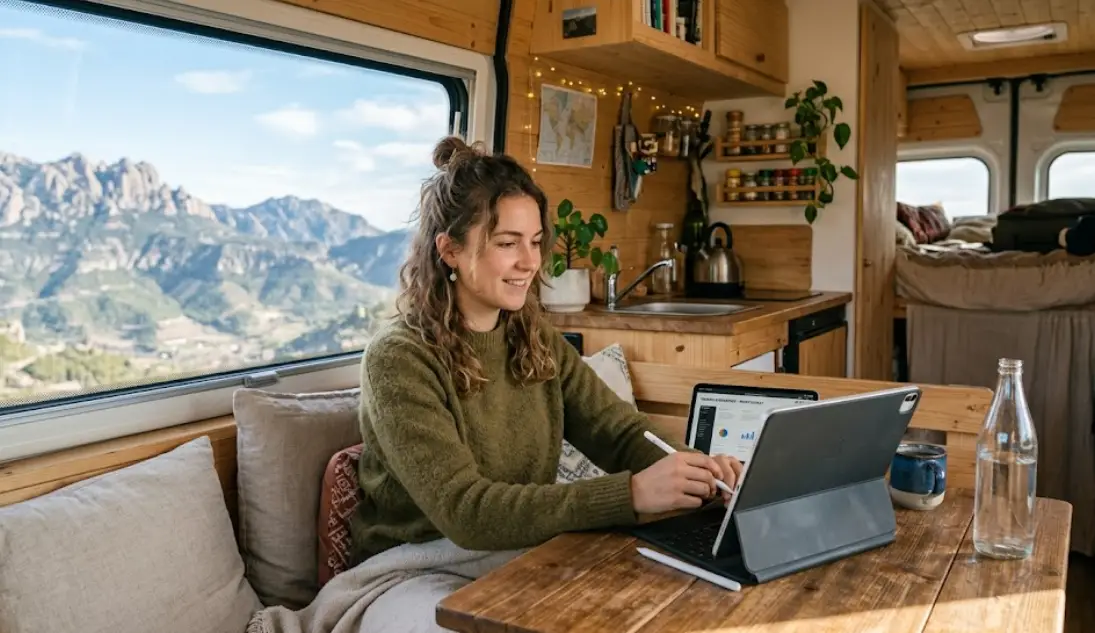 ¿iPad Pro o portátil para trabajar en tu furgoneta? Analizamos consumo real, autonomía, ventajas y errores. Guía definitiva para nómadas digitales.