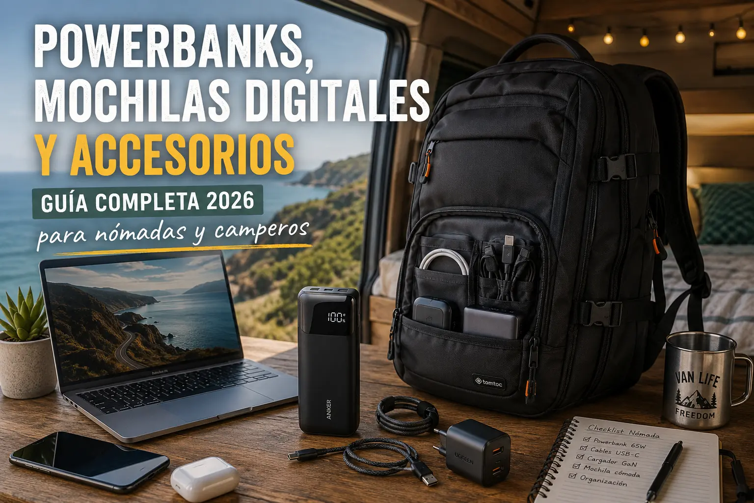 Powerbanks, Mochilas Digitales y Accesorios: Guía Completa 2026 para Nómadas y Camperos