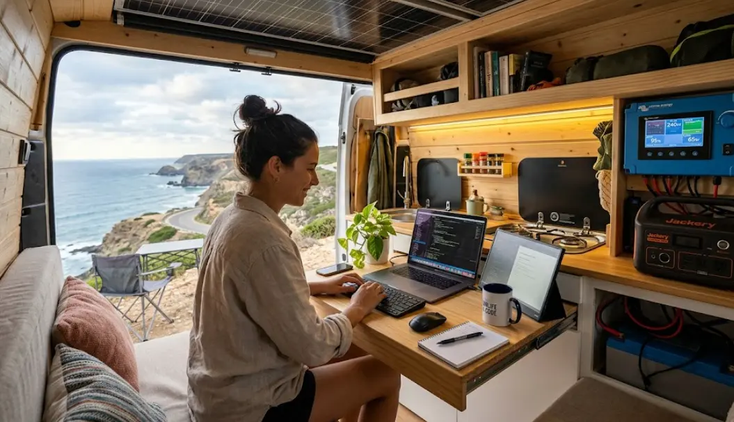 💻 Guía Definitiva de Eficiencia Energética para Nómadas Digitales en Camper 2026