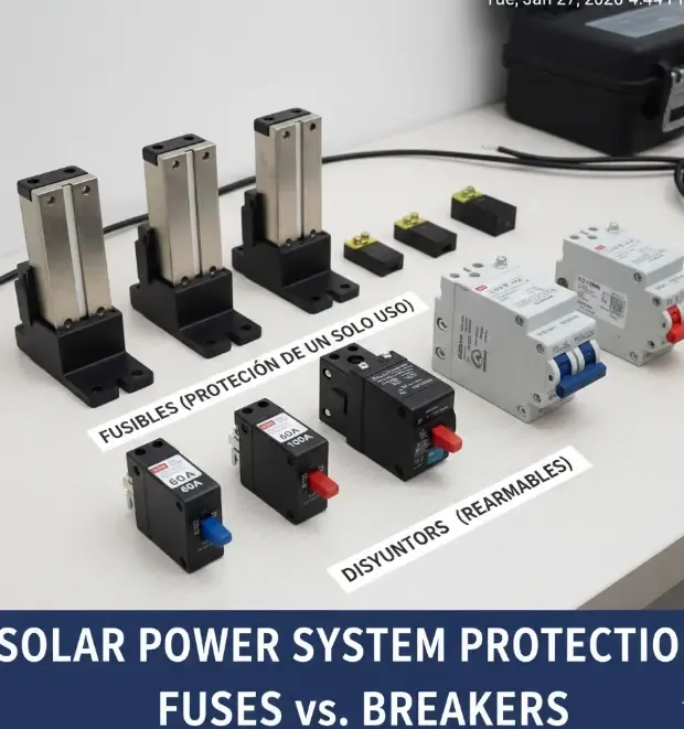 Comparativa de fusibles ANL MIDI y disyuntores para instalaciones solares
