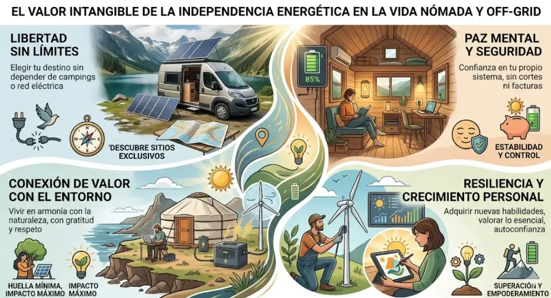 Valor intangible de la independencia energética en la vida nómada y off-grid